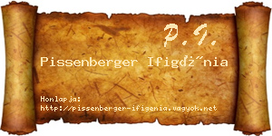 Pissenberger Ifigénia névjegykártya